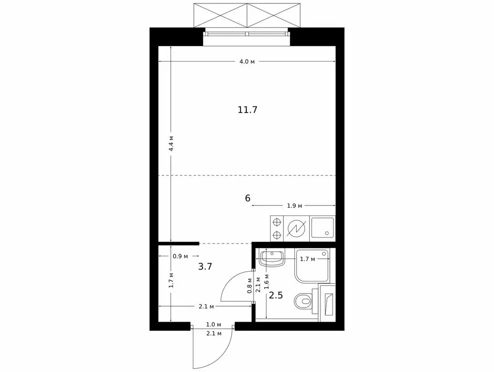Квартира-студия: посёлок Ильинское-Усово, ЖК Ильинские Луга (23.9 м) - Фото 1