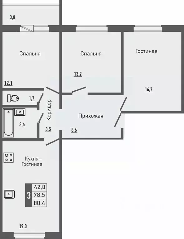 4-к кв. Орловская область, Орловский район, д. Жилина ул. Садовая, 2к2 ... - Фото 0