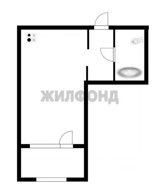 1-к кв. Новосибирская область, Обь Геодезическая ул., 6Вк2 (26.4 м) - Фото 1