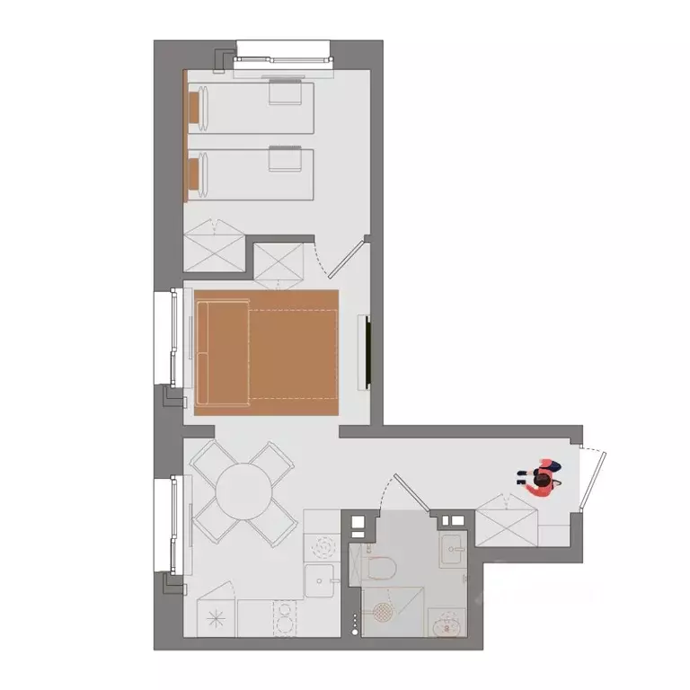 2-к кв. Иркутская область, Иркутск Смартаменты жилой комплекс (33.79 ... - Фото 2