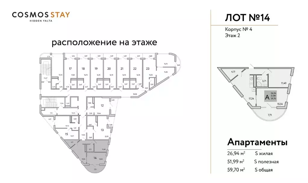 2-к кв. Крым, Ялта муниципальный округ, Виноградное пгт Космос Стей ... - Фото 2