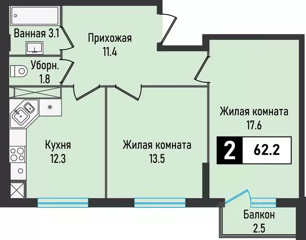 2-к кв. Ставропольский край, Железноводск городской округ, пос. ... - Фото 0