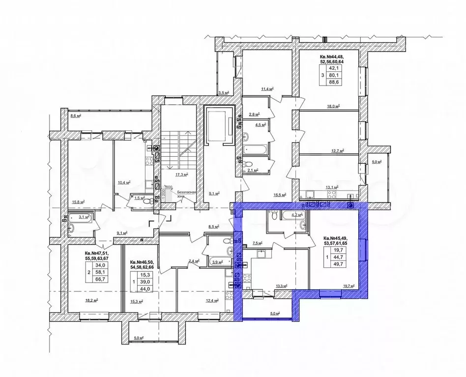 1-к. квартира, 50 м, 7/9 эт. - Фото 1