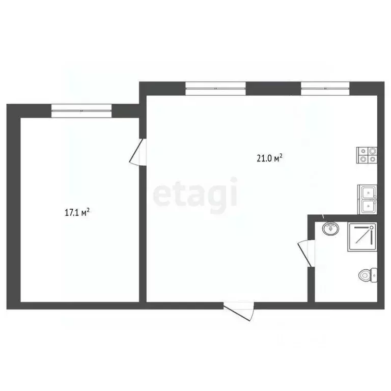 2-к кв. Самарская область, Самара просека 9-я, 21к1 (42.0 м) - Фото 1