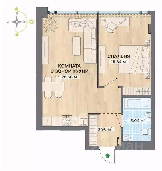 2-к кв. Свердловская область, Екатеринбург ул. Маршала Жукова, 16 ... - Фото 0