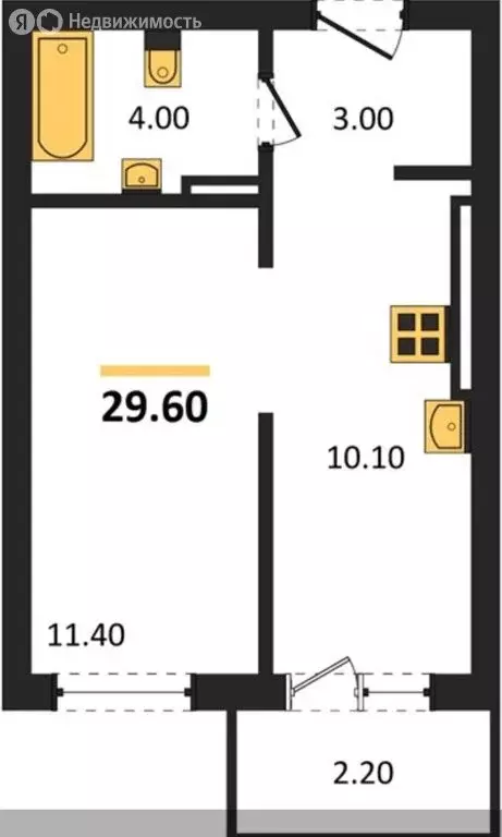 1-комнатная квартира: Гурьевск, улица имени Романа Руденко, 2к2 (29 м) - Фото 1