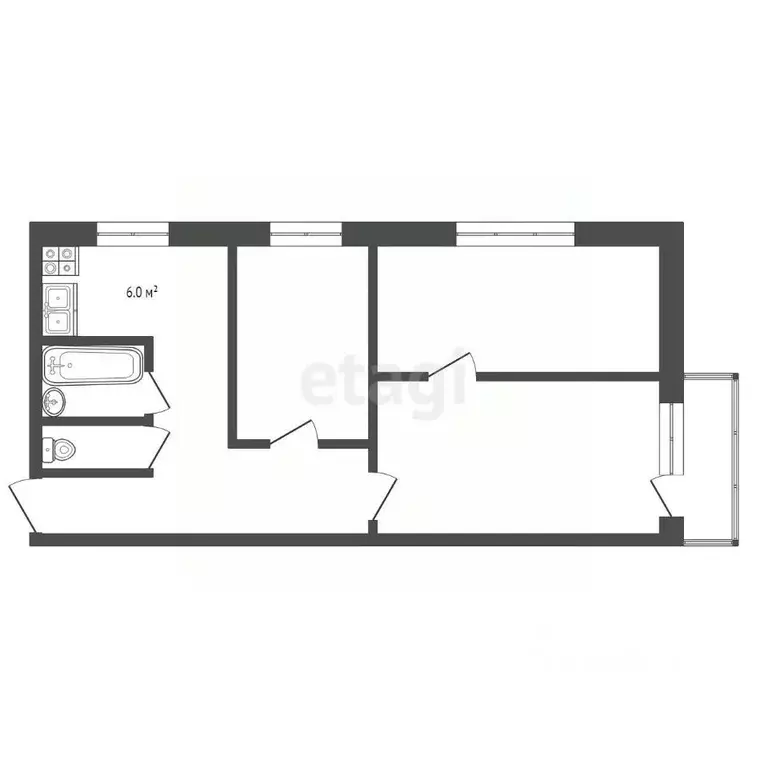 3-к кв. Нижегородская область, Выкса Гоголя мкр, 50 (55.0 м) - Фото 1