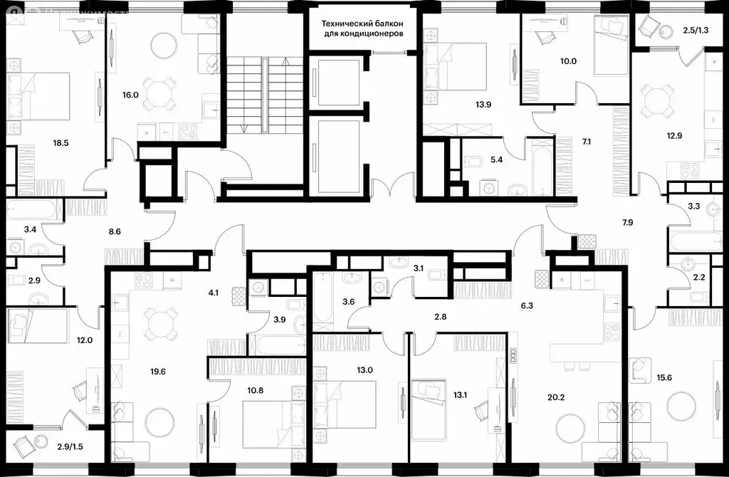 2-комнатная квартира: Москва, жилой комплекс Алиа (62.9 м) - Фото 1