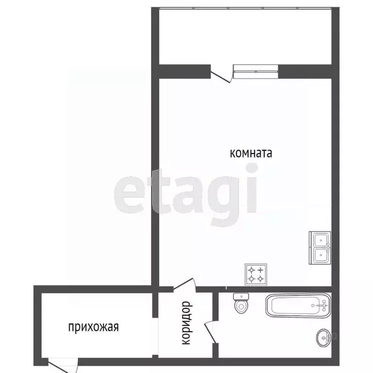 1-к кв. Тюменская область, Тюмень Интернациональная ул., 199к2 (36.1 ... - Фото 2