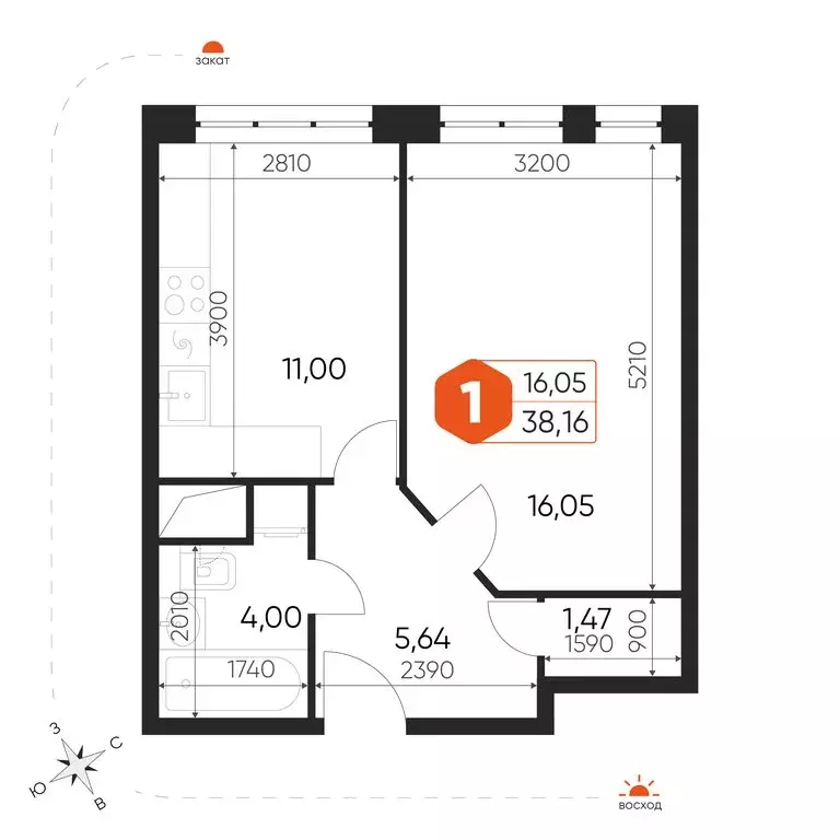 1-комнатная квартира: посёлок городского типа Некрасовский, Заводская ... - Фото 1