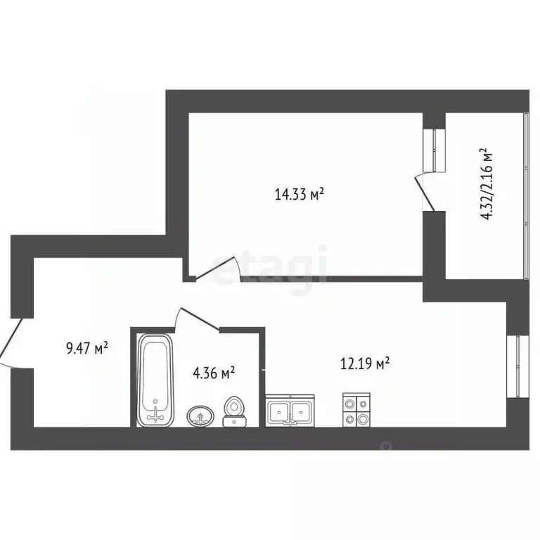 1-к кв. Вологодская область, Череповец ул. Береговая, 5 (40.0 м) - Фото 1