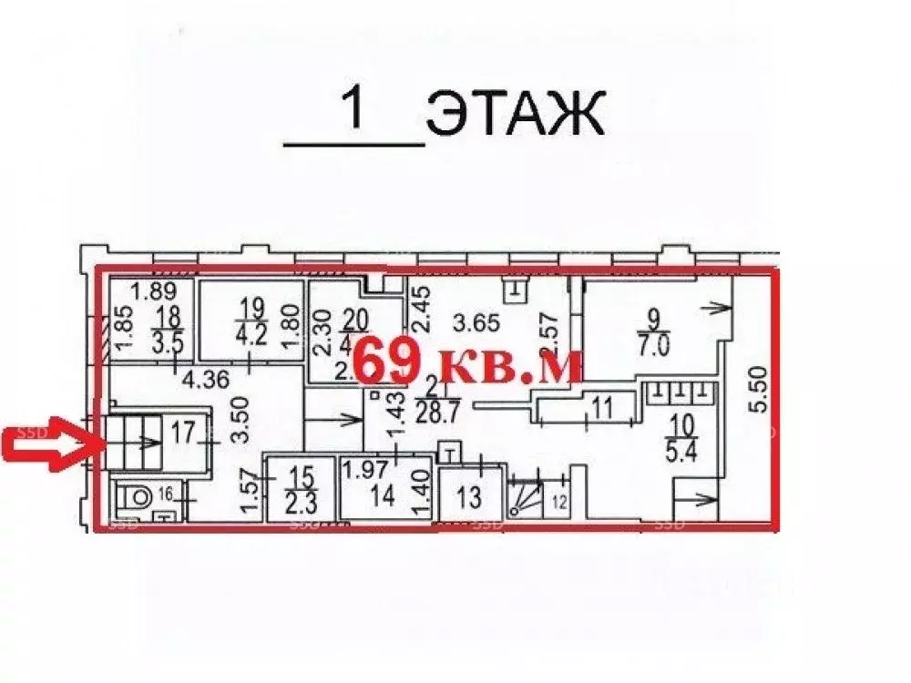 Офис в Москва Холодильный пер., 2С2 (70 м) - Фото 1