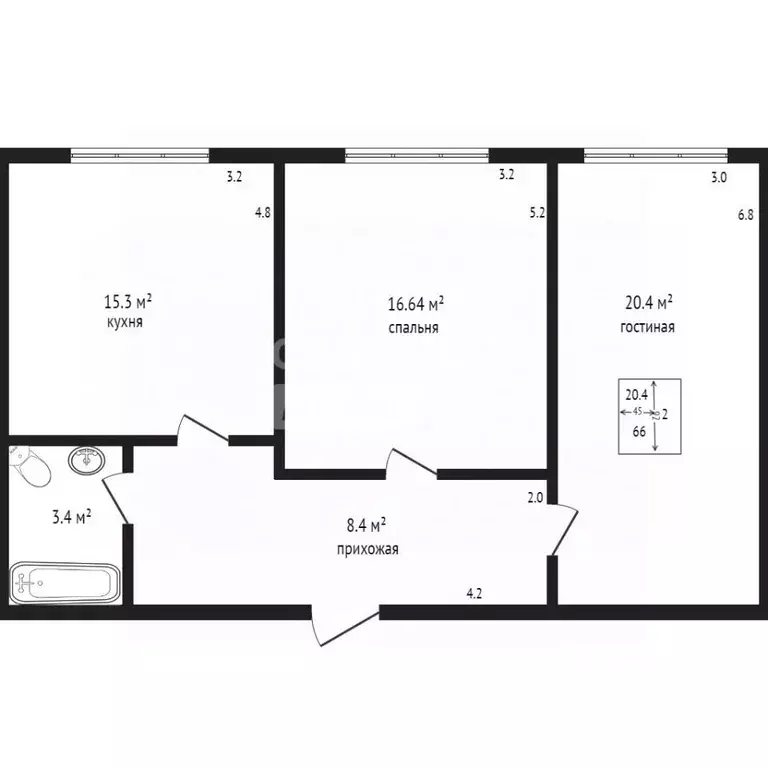 2-к кв. Дагестан, Дербент ул. Сальмана, 89К (66.6 м) - Фото 2