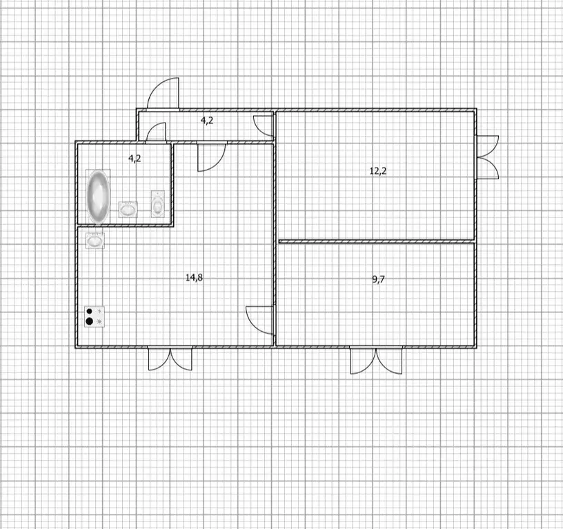 3-к кв. Башкортостан, Уфа ул. Блюхера, 42/1 (42.2 м) - Фото 2