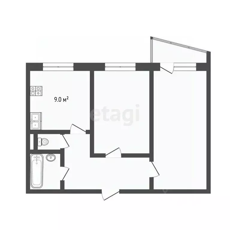 2-к кв. Тюменская область, Тюмень 6-й мкр, ул. Валерии Гнаровской, 5 ... - Фото 1