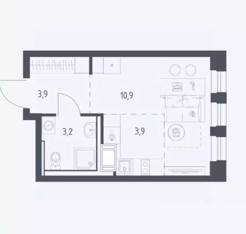Студия Московская область, Мытищи пер. 1-й Стрелковый, 3 (23.0 м) - Фото 2