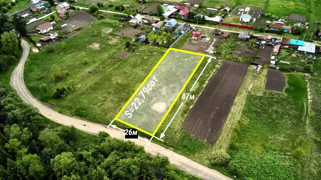 Участок в Томская область, Томский район, д. Быково Кедровая ул. (22.8 ... - Фото 1