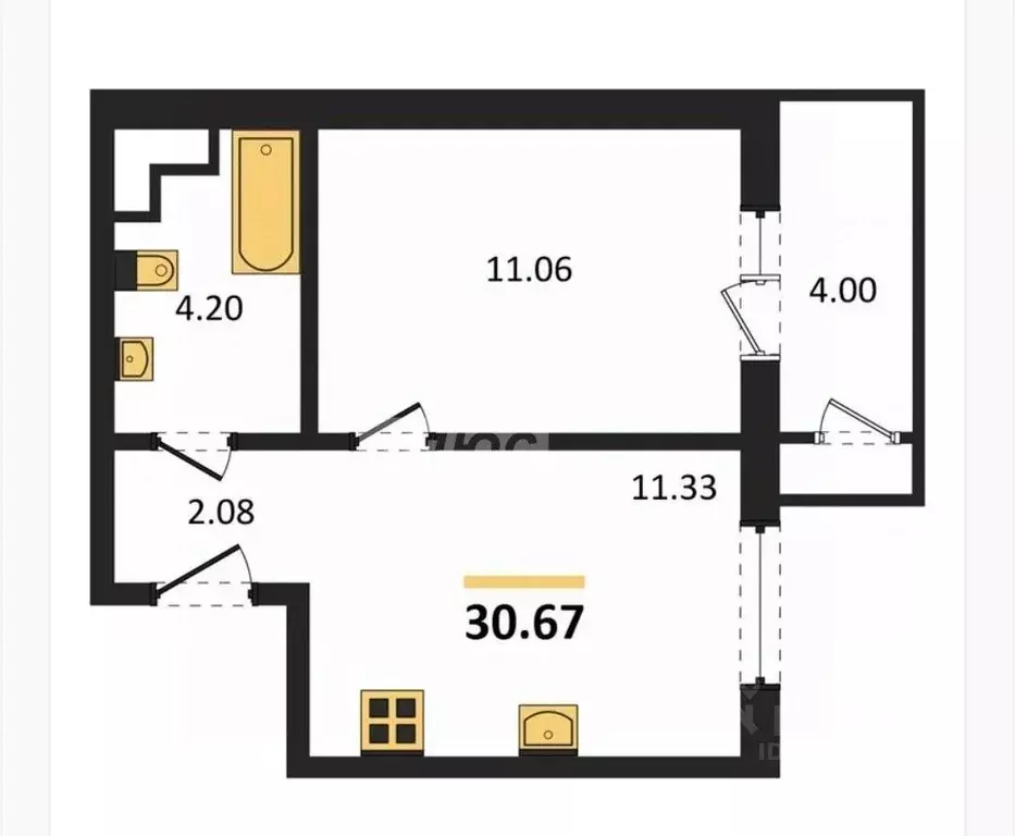 1-к кв. Челябинская область, Челябинский городской округ, пос. ... - Фото 1