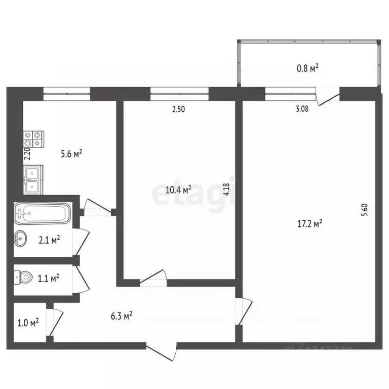 2-к кв. Архангельская область, Новодвинск Солнечная ул., 18 (44.5 м) - Фото 0