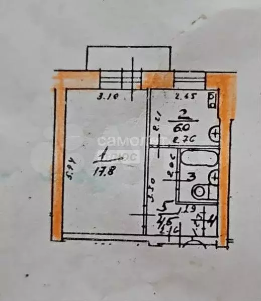 1-к. квартира, 33,2 м, 5/5 эт. - Фото 0