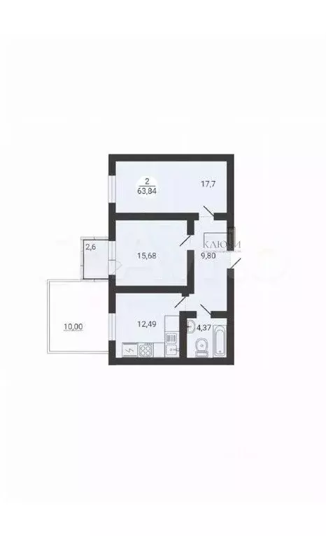 2-к кв. Челябинская область, Магнитогорск ул. Зеленый Лог, 69/1 (60.94 ... - Фото 2