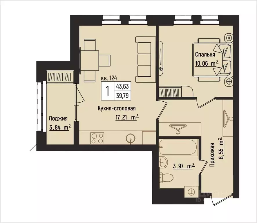 1-к кв. Нижегородская область, Нижний Новгород Литературная ул., 5 ... - Фото 1