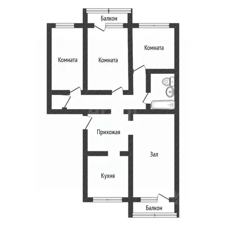 3-к кв. Алтайский край, Бийск Угольная ул., 78/1 (83.4 м) - Фото 2