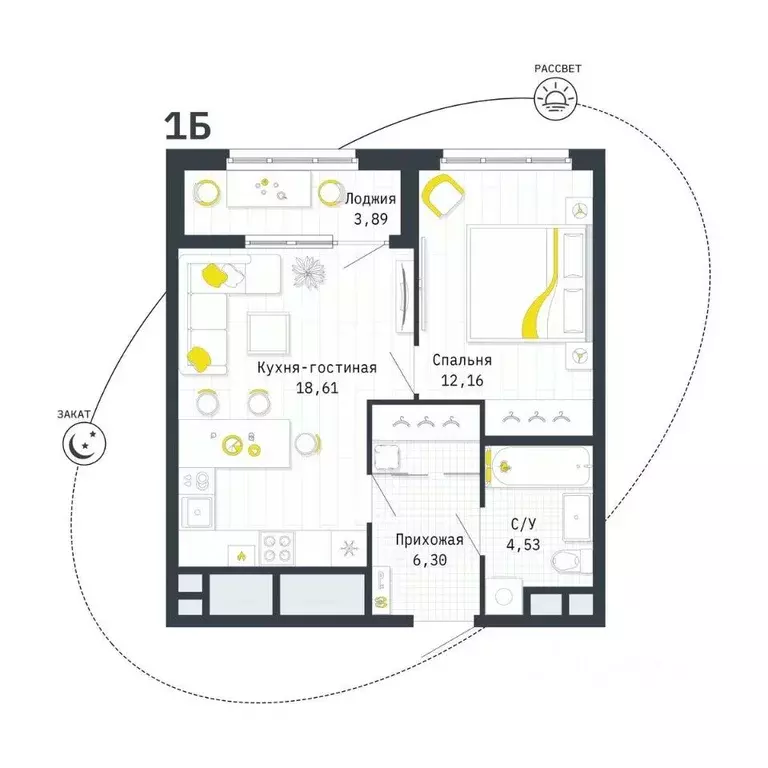 1-к кв. Рязанская область, Рязань Шереметьевская ул., 12к4 (43.55 м) - Фото 1