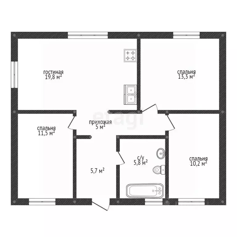 Дом в Башкортостан, Уфимский район, Таптыковский сельсовет, д. ... - Фото 2