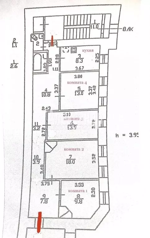 4-к кв. Санкт-Петербург Кирочная ул., 32-34 (93.1 м) - Фото 1