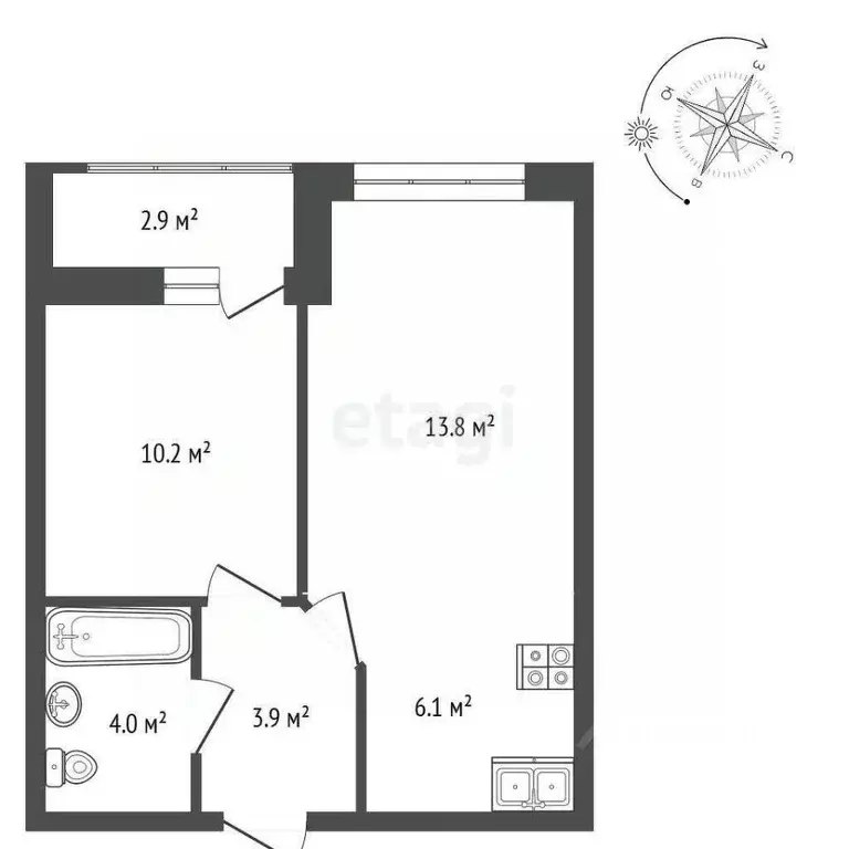 2-к кв. Пермский край, Пермь ул. Клары Цеткин, 35 (38.0 м) - Фото 1