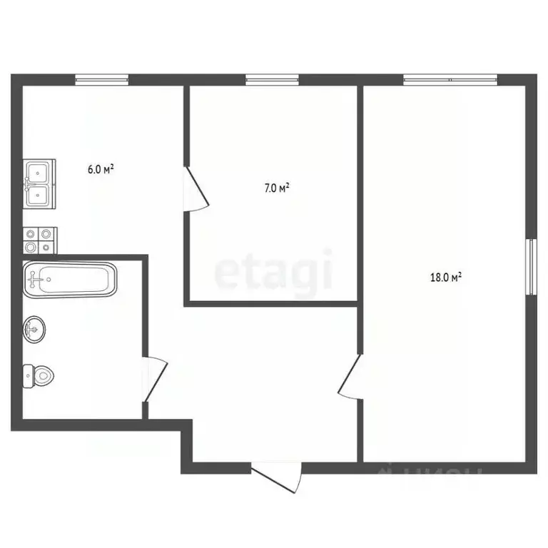 2-к кв. Санкт-Петербург ул. Гладкова, 29 (42.0 м) - Фото 2