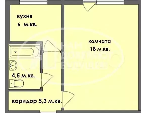 1-к. квартира, 30,6 м, 2/2 эт. - Фото 0