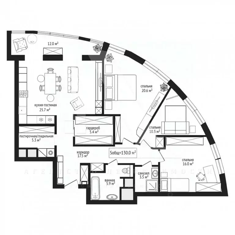 4-к кв. Москва Мытная ул., 7с2 (128.0 м) - Фото 2