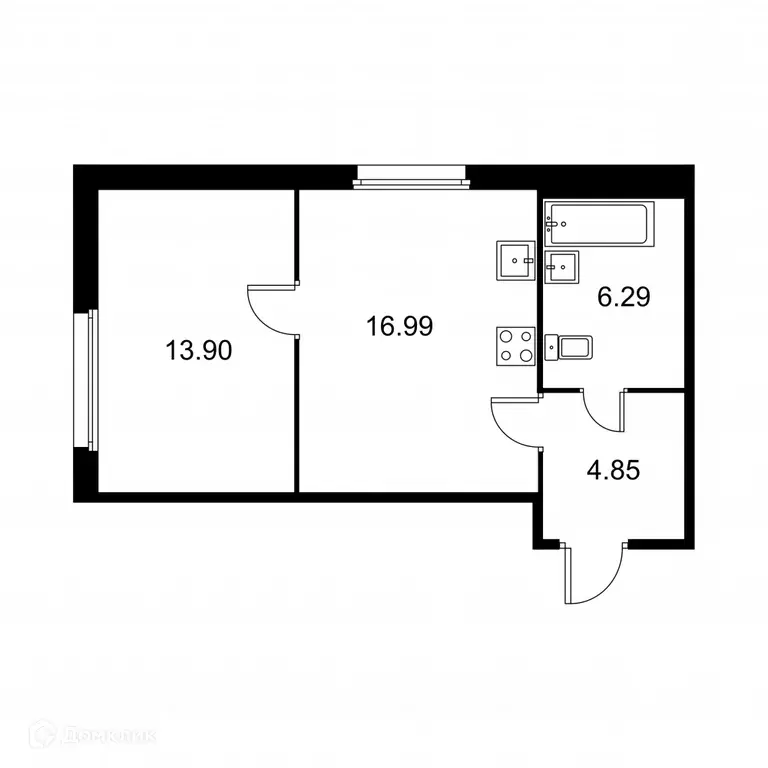 Продаётся 1-к квартира, 42 м - Фото 0