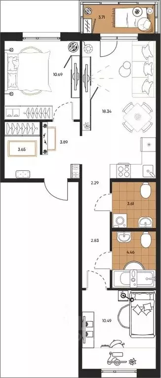 2-к кв. Сахалинская область, Южно-Сахалинск ул. Имени Б.П. Полевого, 5 ... - Фото 1