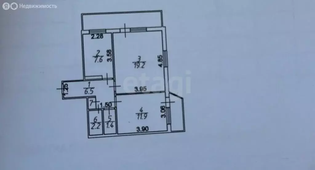 2-комнатная квартира: Махачкала, проспект Имама Шамиля, 67 (60 м) - Фото 1