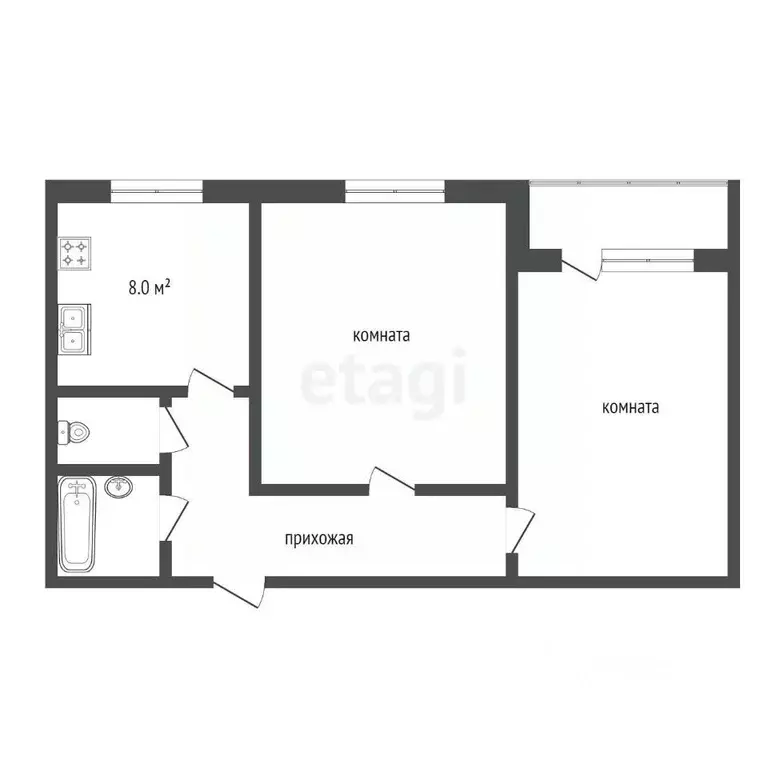 2-к кв. Крым, Джанкой ул. Восточная, 8 (44.1 м) - Фото 2