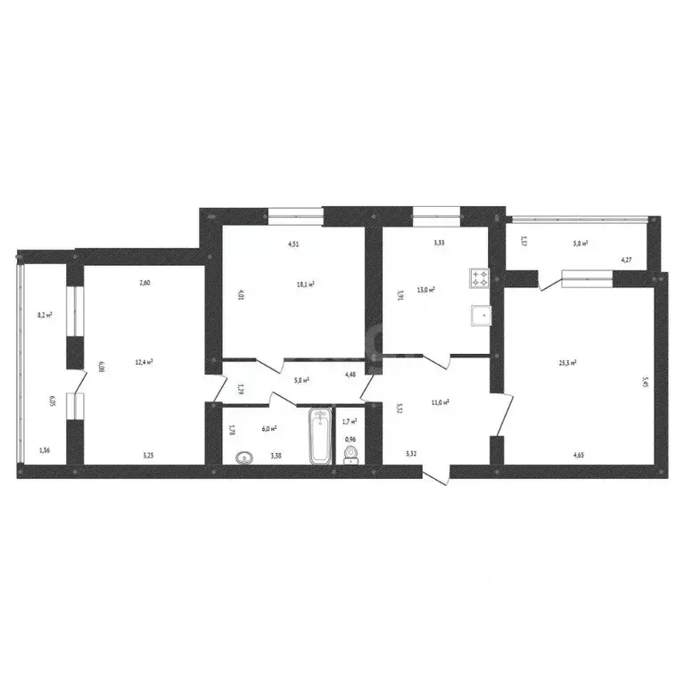 3-к кв. Башкортостан, Уфа ул. Менделеева, 11 (116.2 м) - Фото 1