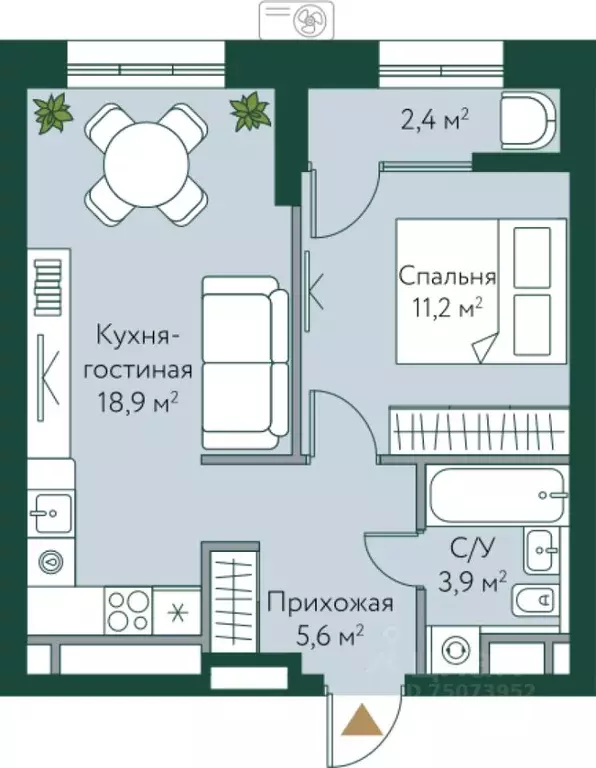1-к кв. Волгоградская область, Волгоград Новосибирская ул., 74с1 (42.0 ... - Фото 1