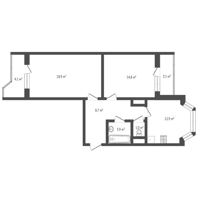2-к кв. Москва Рождественская ул., 37 (62.1 м) - Фото 1