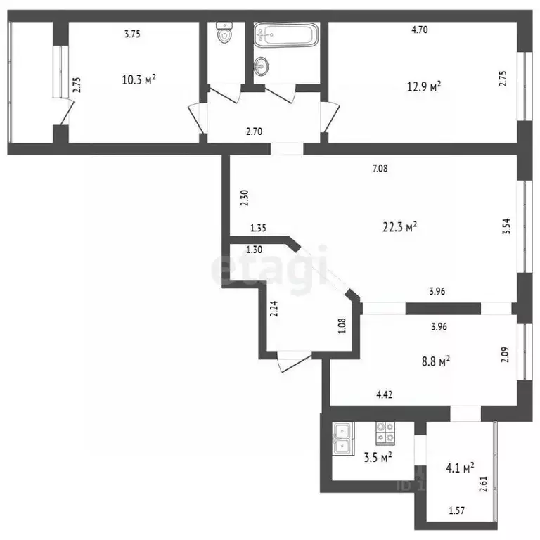 3-к кв. Орловская область, Орел Пионерская ул., 19 (84.0 м) - Фото 2