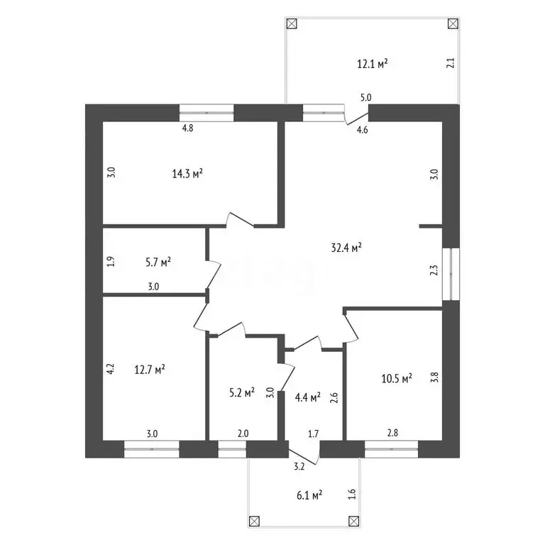 Дом в село Пушкино, улица Николая Добронравова (103.3 м) - Фото 1