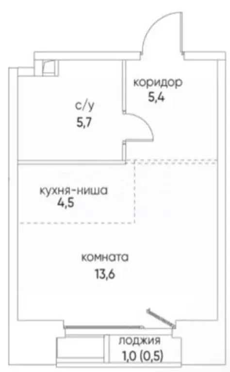 Студия Москва ул. Нижние Мневники, 12 (29.0 м) - Фото 2