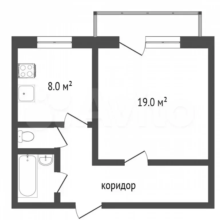 1-к. квартира, 40 м, 2/10 эт. - Фото 0