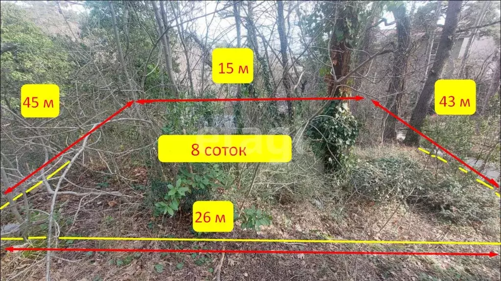 Участок в Крым, Ялта муниципальный округ, Кореиз пгт спуск Парковый, 9 ... - Фото 1