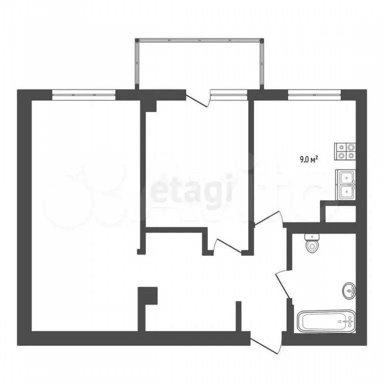 2-к. квартира, 60,5 м, 7/9 эт. - Фото 0