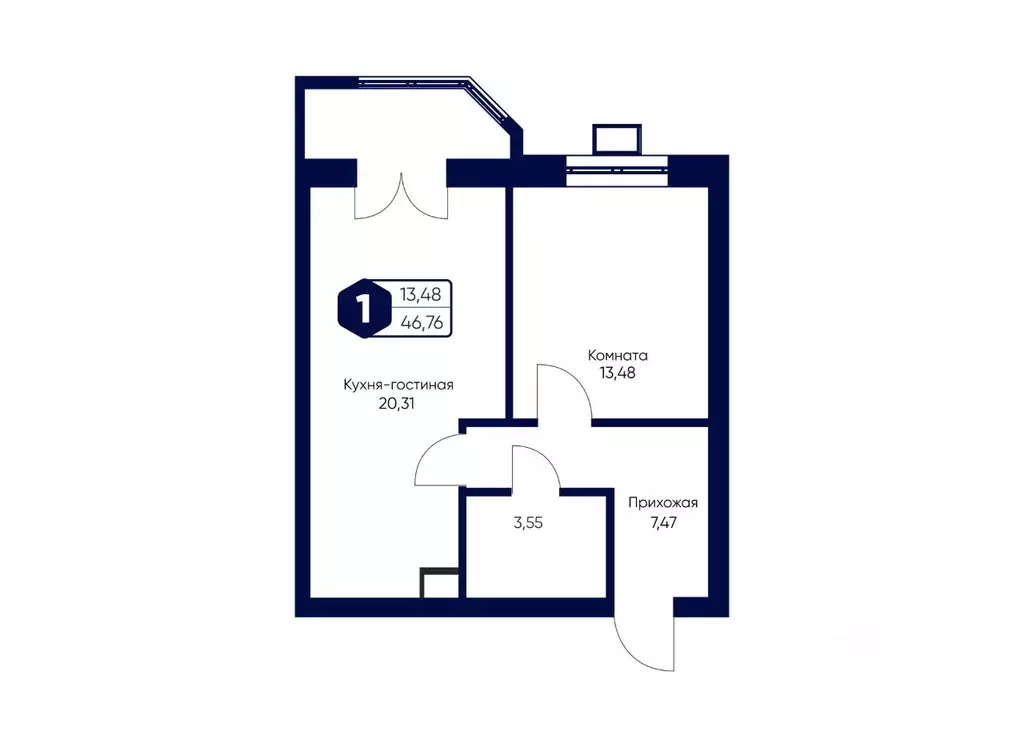 1-к кв. Московская область, Дмитровский муниципальный округ, с. ... - Фото 2