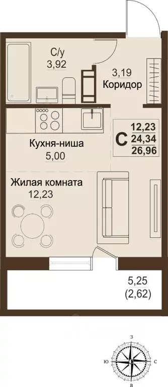 1-к кв. Челябинская область, Челябинский городской округ, пос. ... - Фото 0