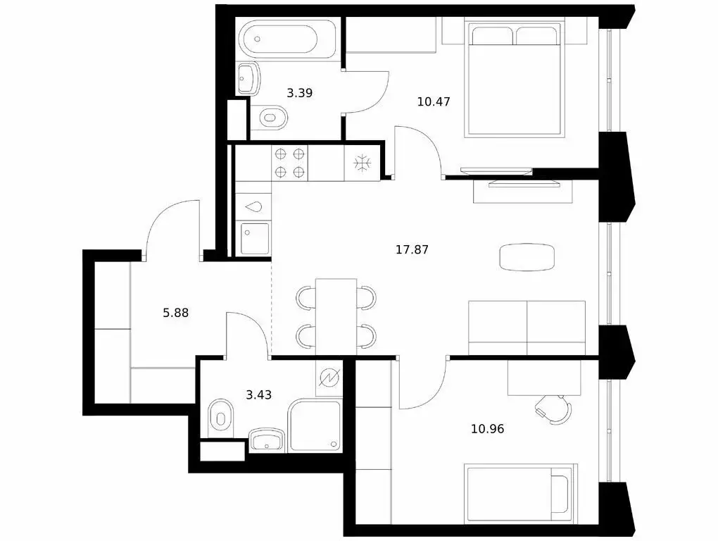 2-комнатная квартира: Улан-Удэ, Советская улица, 6/2 (52 м) - Фото 0